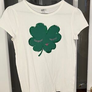 Crazy 8 St. Patrick’s Shamrock Clover T-Shirt Girls XL